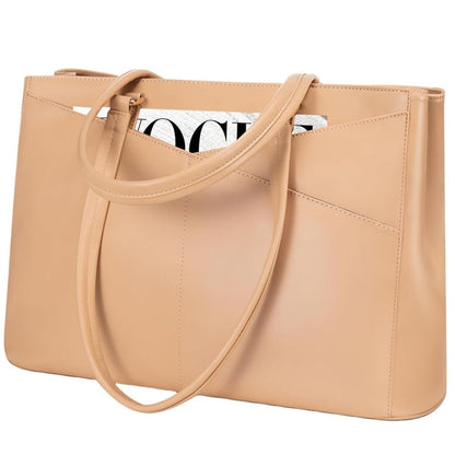Waterproof Leather Laptop Tote Bag