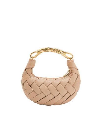 Woven Texture Top Handle Handbag