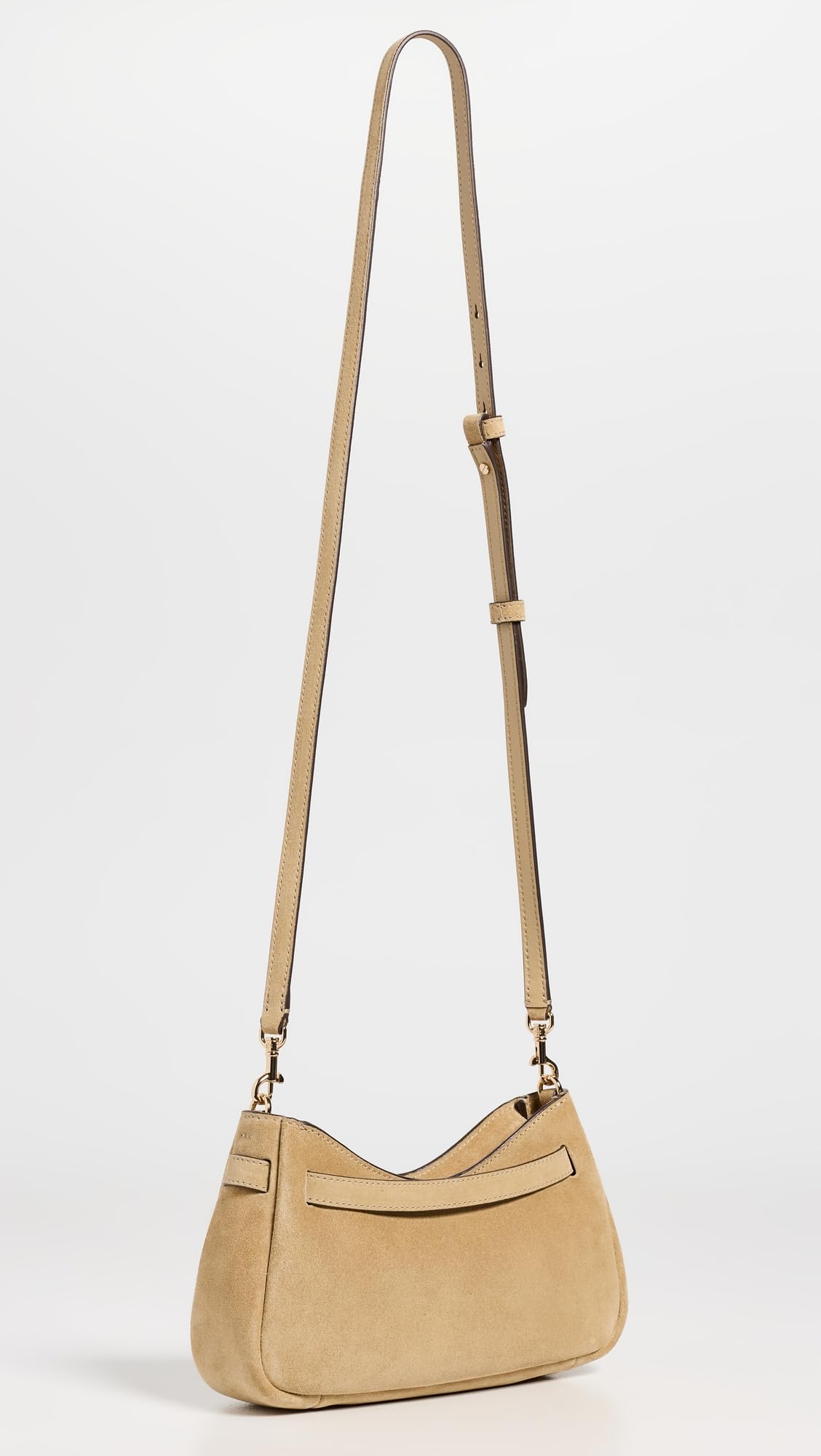 Suede Zip Top Crossbody Bag
