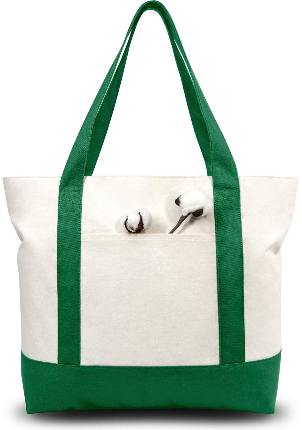 Canvas Tote Bag With External Pocket