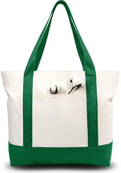 Canvas Tote Bag With External Pocket
