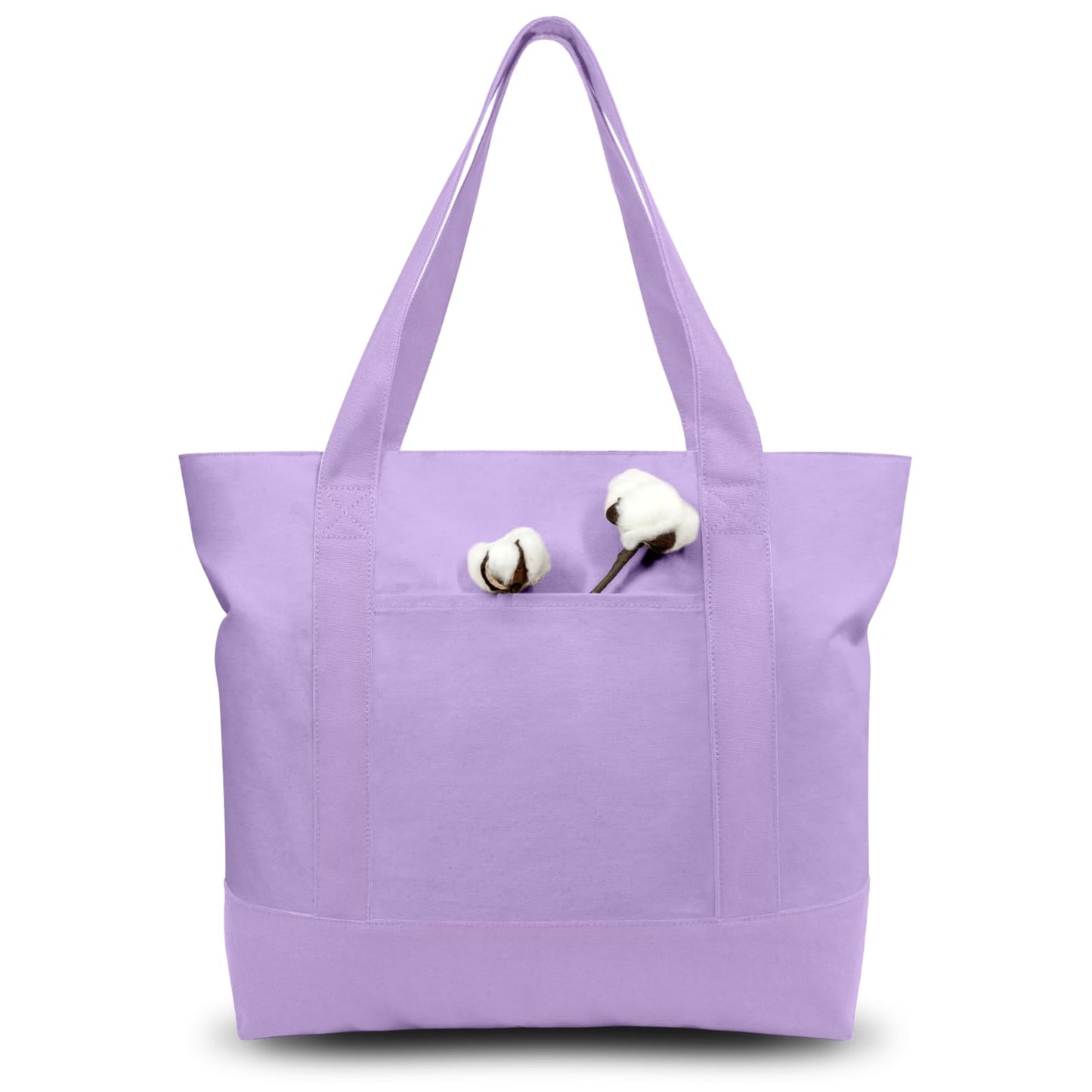 Canvas Tote Bag With External Pocket