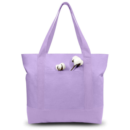 Canvas Tote Bag With External Pocket