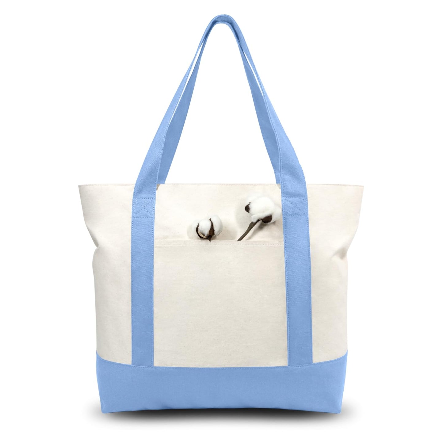 Canvas Tote Bag With External Pocket
