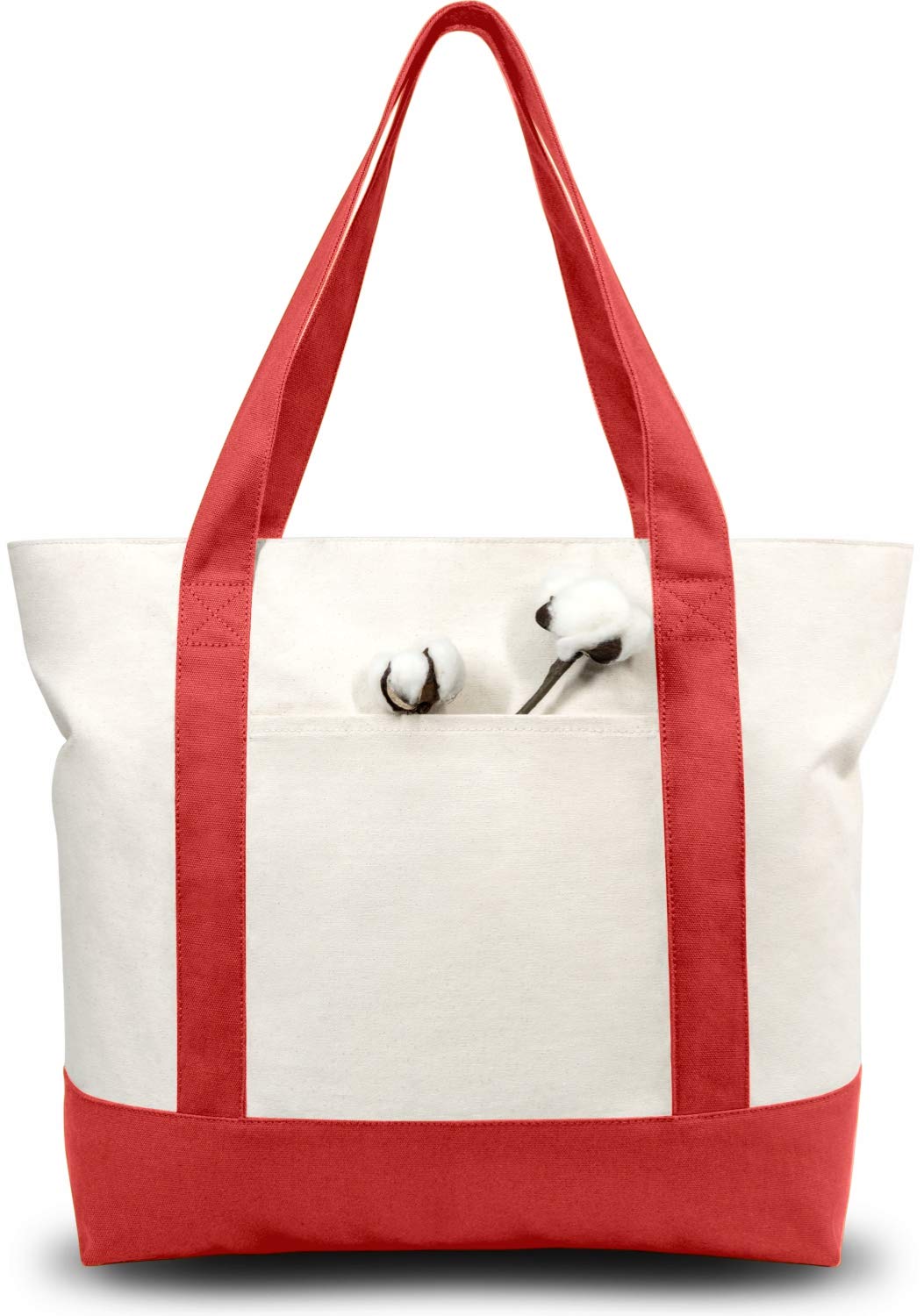 Canvas Tote Bag With External Pocket