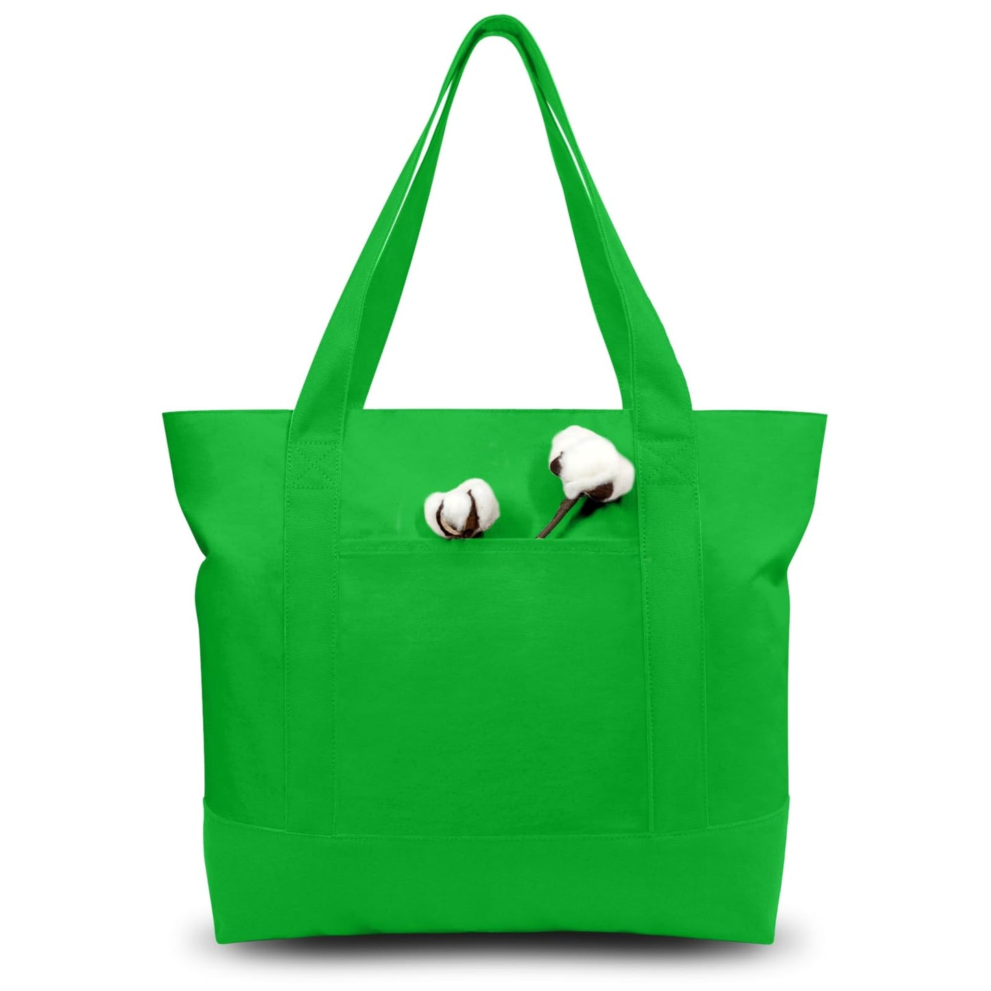 Canvas Tote Bag With External Pocket