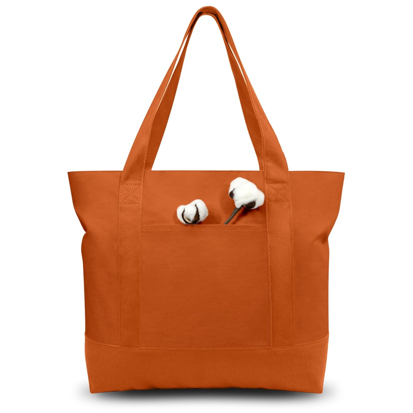 Canvas Tote Bag With External Pocket
