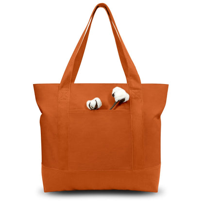 Canvas Tote Bag With External Pocket