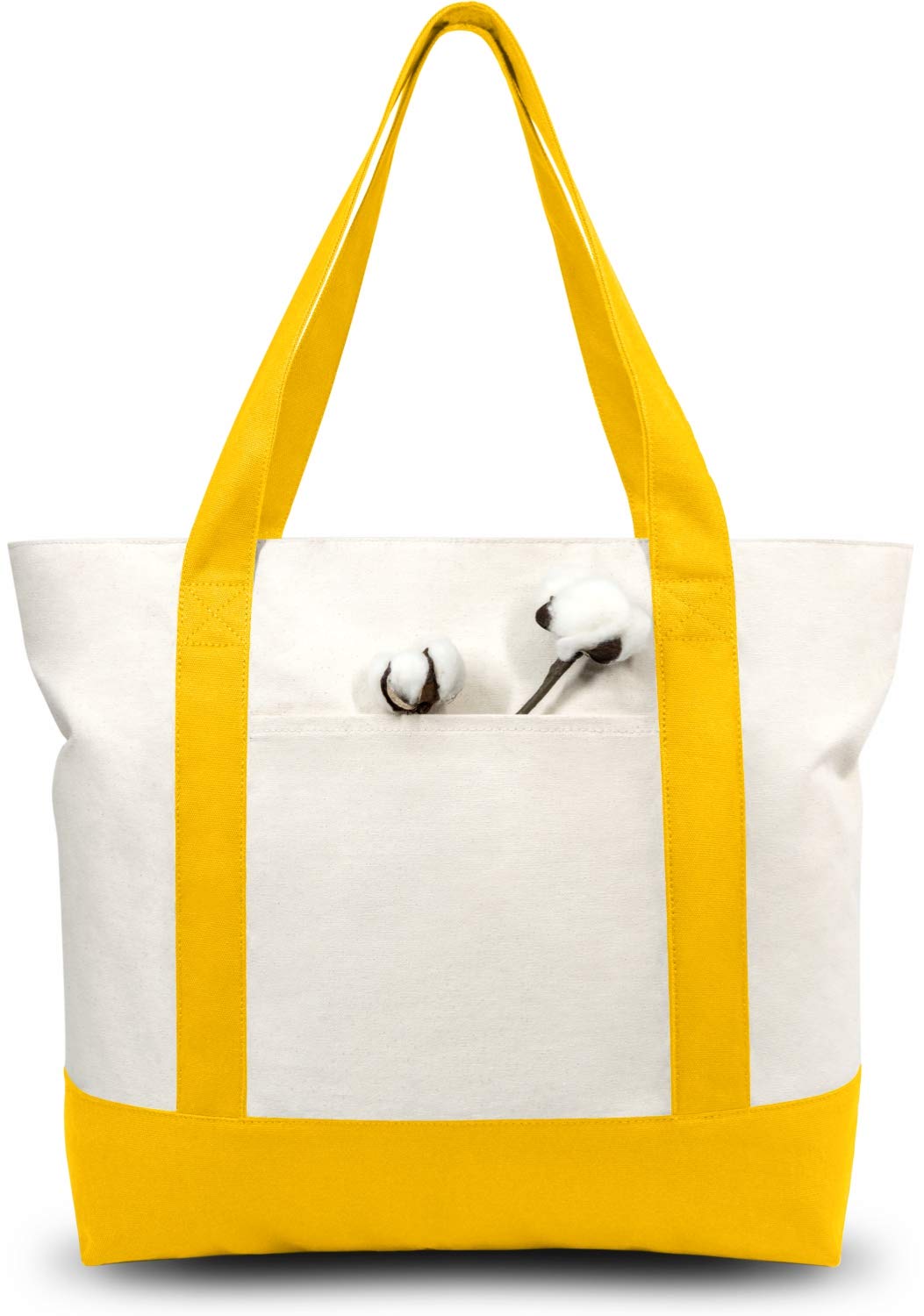 Canvas Tote Bag With External Pocket
