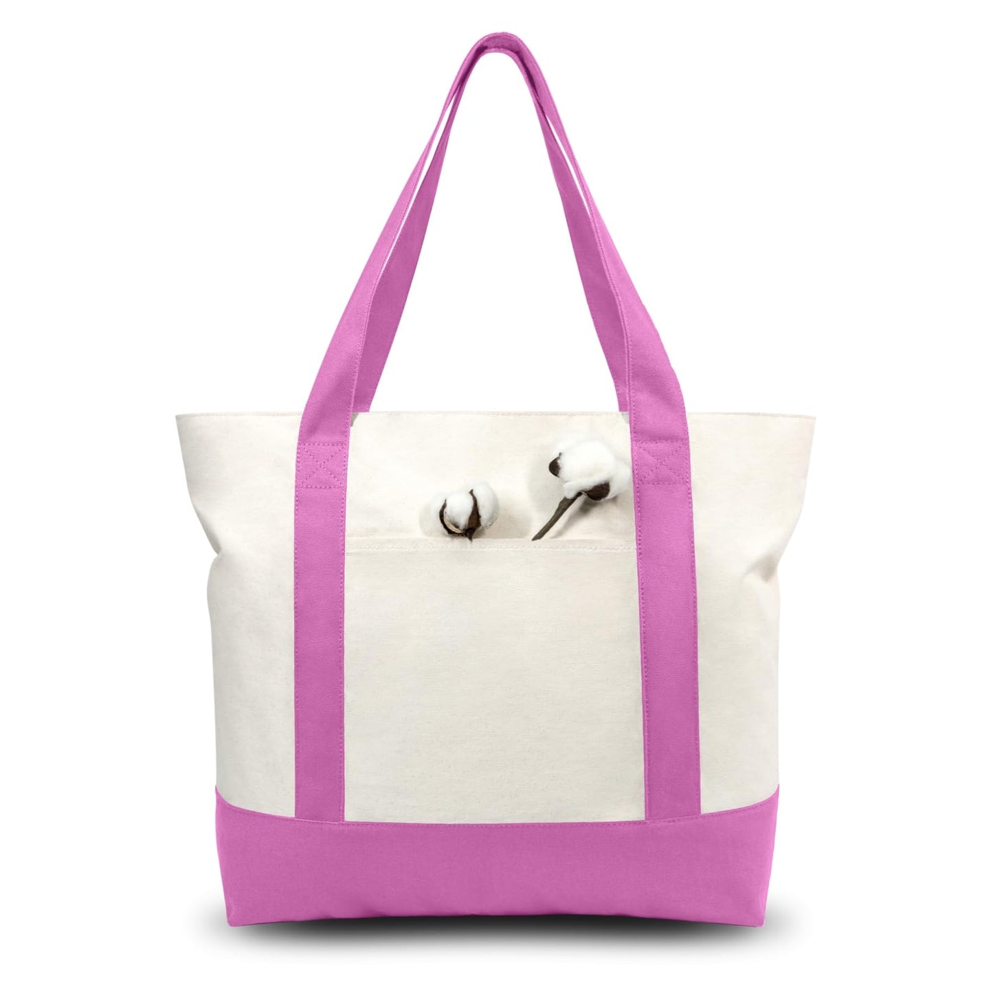 Canvas Tote Bag With External Pocket