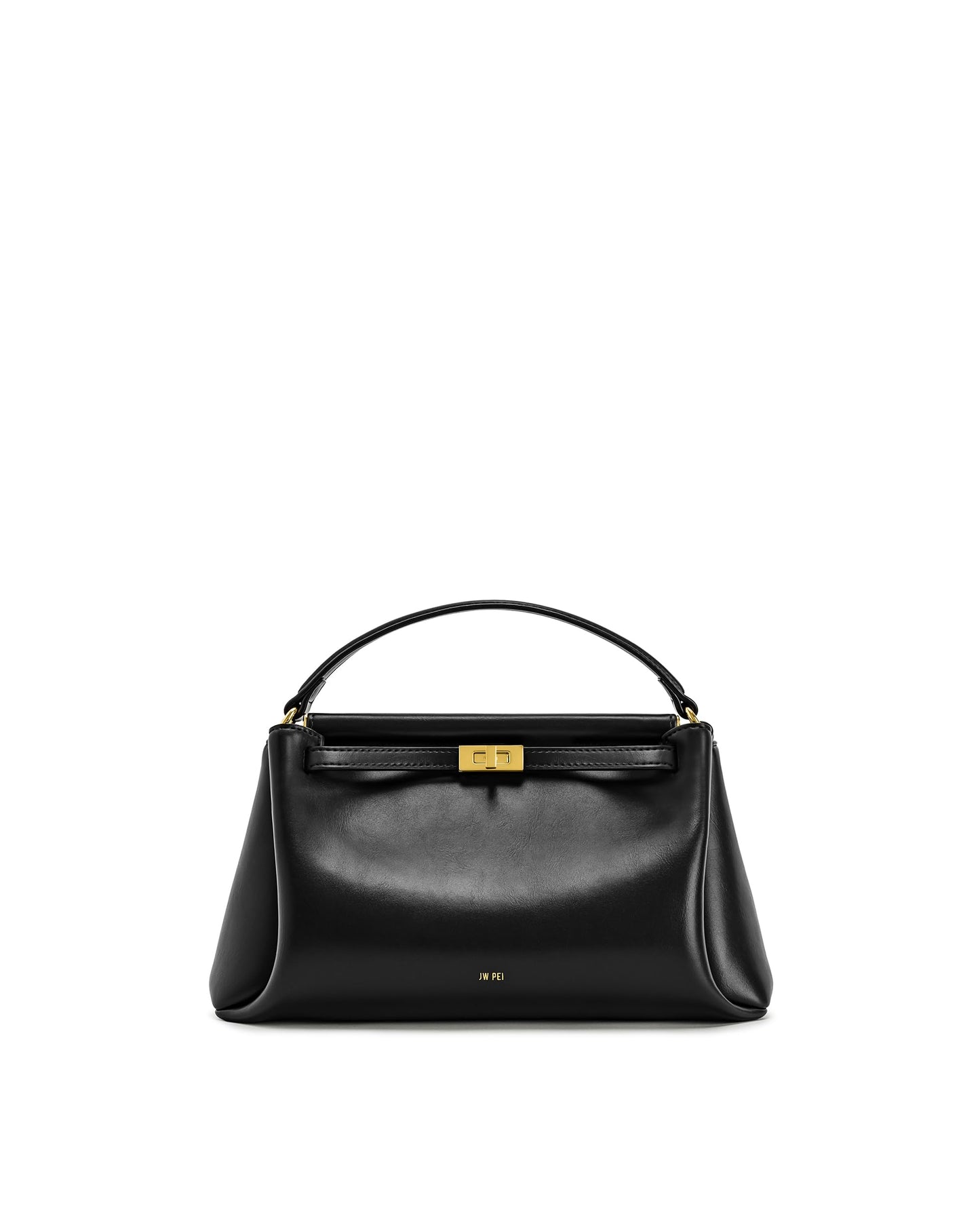 Top Handle Leather Bag With Structured Silhouette