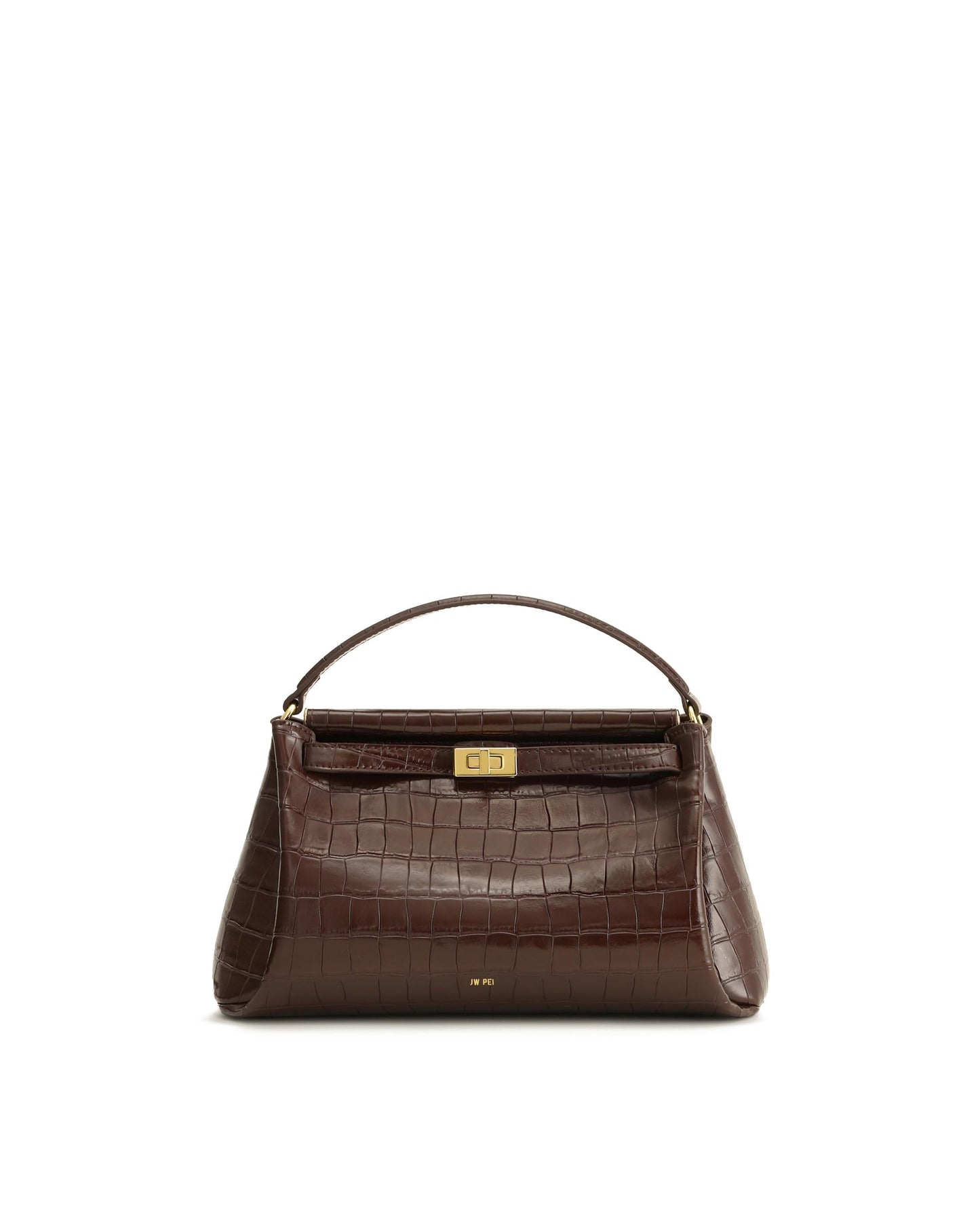 Top Handle Leather Bag With Structured Silhouette