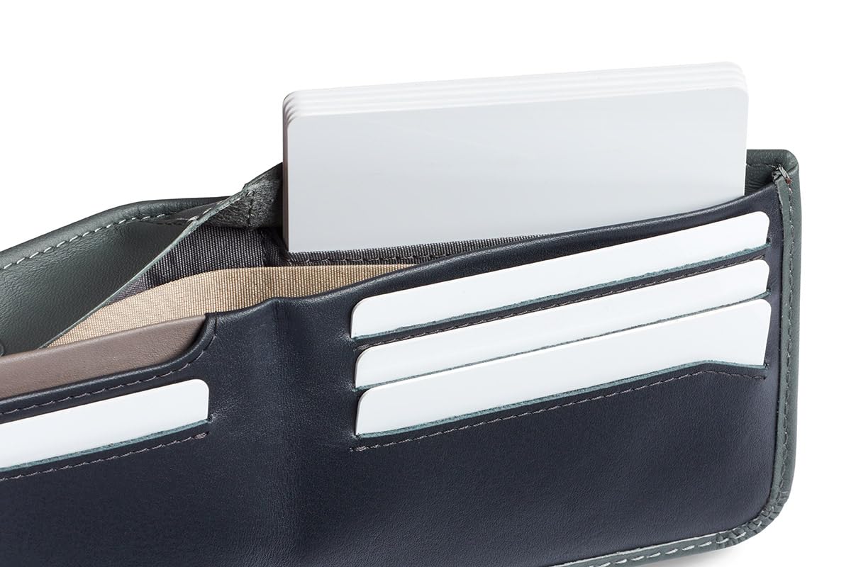 Slim RFID Leather Bifold Wallet With Hidden Pocket