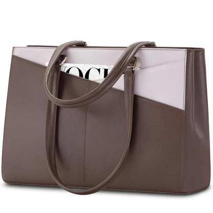 Waterproof Leather Laptop Tote Bag
