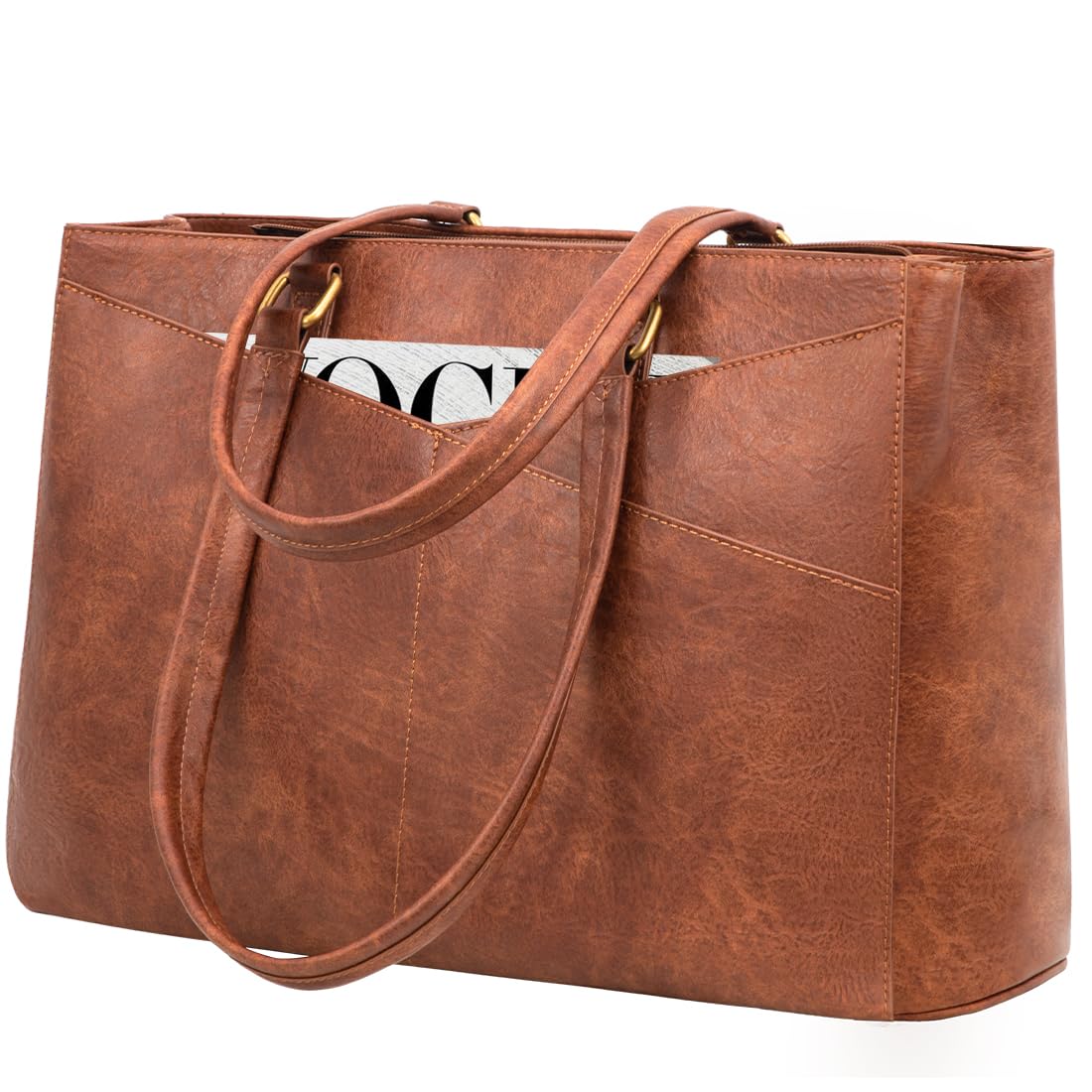 Waterproof Leather Laptop Tote Bag