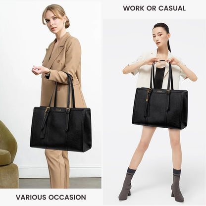 Vintage Leather Laptop Tote Bag