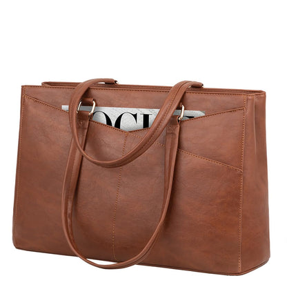 Waterproof Leather Laptop Tote Bag