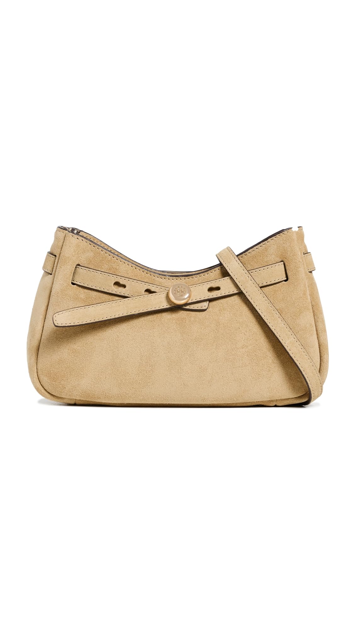 Suede Zip Top Crossbody Bag