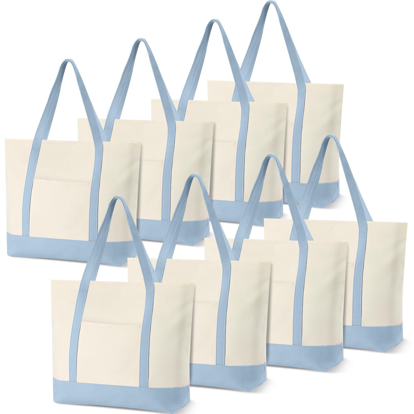 Large Canvas Tote Bag With Zip Closure