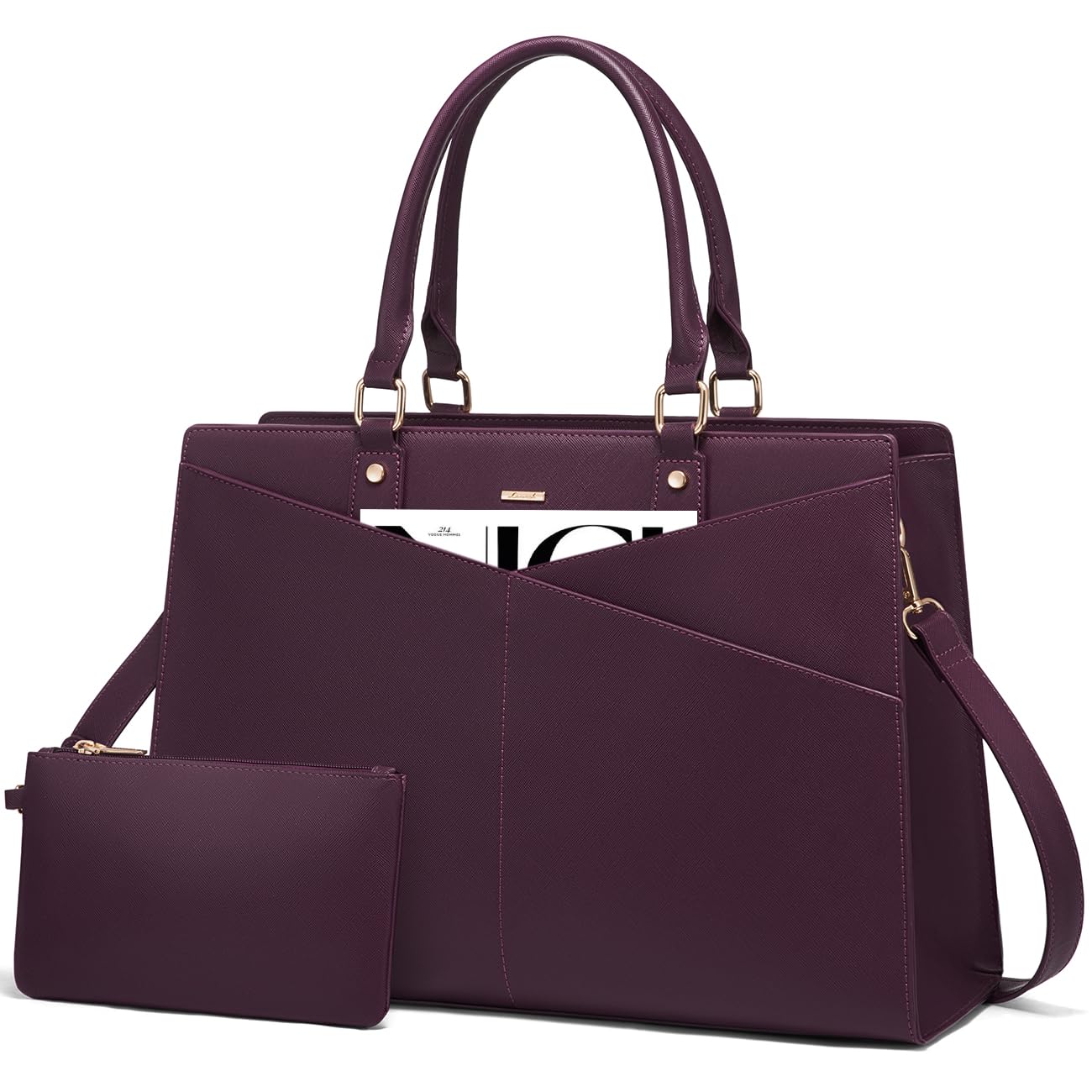 Waterproof Leather Laptop Tote Bag