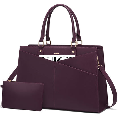 Waterproof Leather Laptop Tote Bag