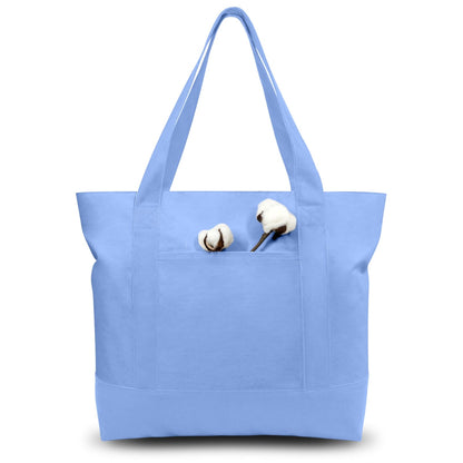 Canvas Tote Bag With External Pocket