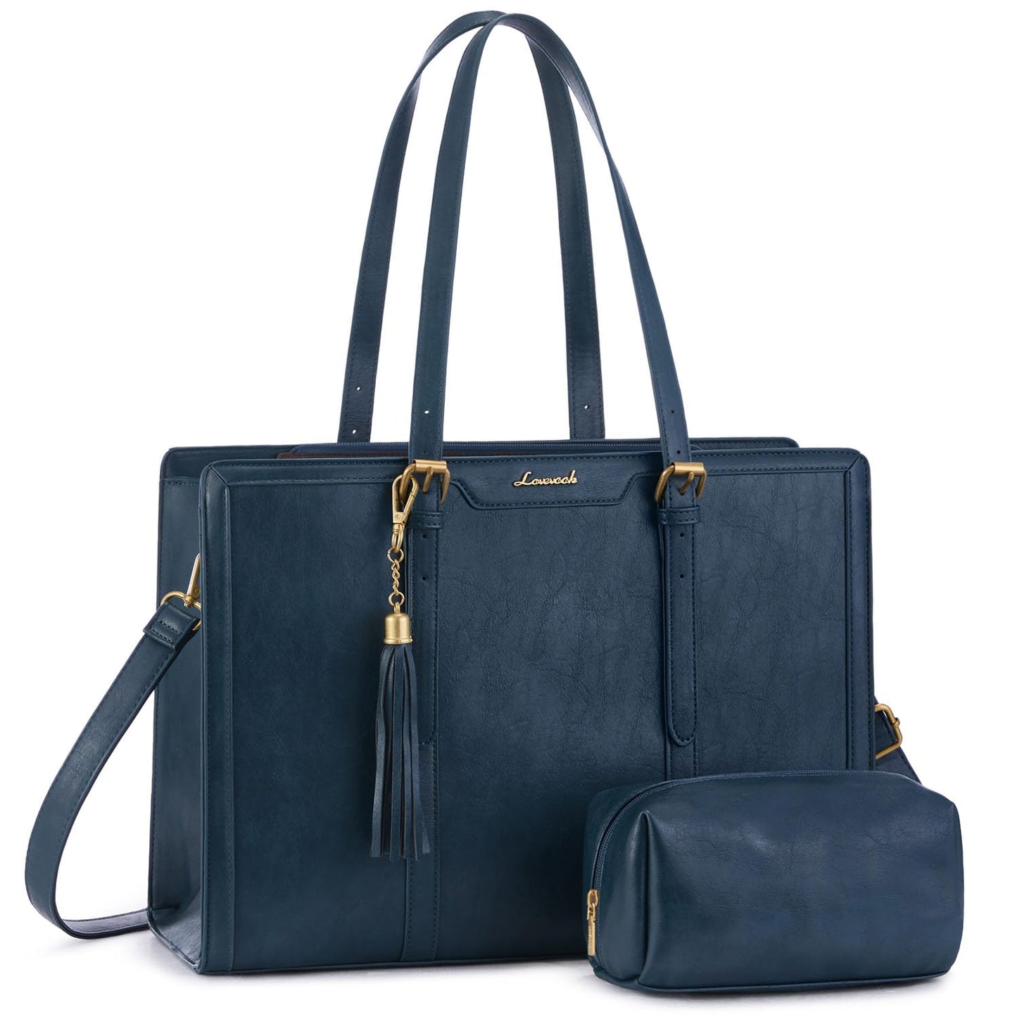 Vintage Leather Laptop Tote Bag