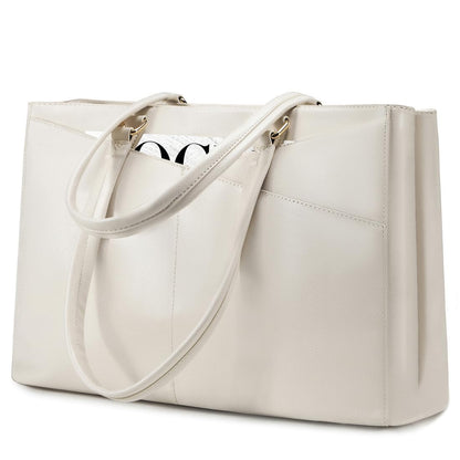 Waterproof Leather Laptop Tote Bag