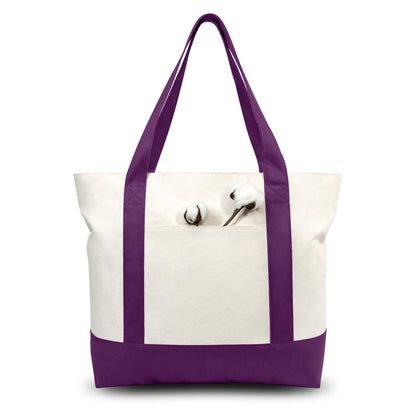 Canvas Tote Bag With External Pocket