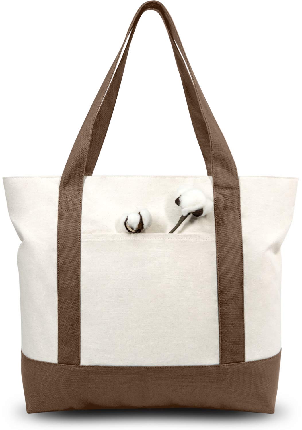 Canvas Tote Bag With External Pocket