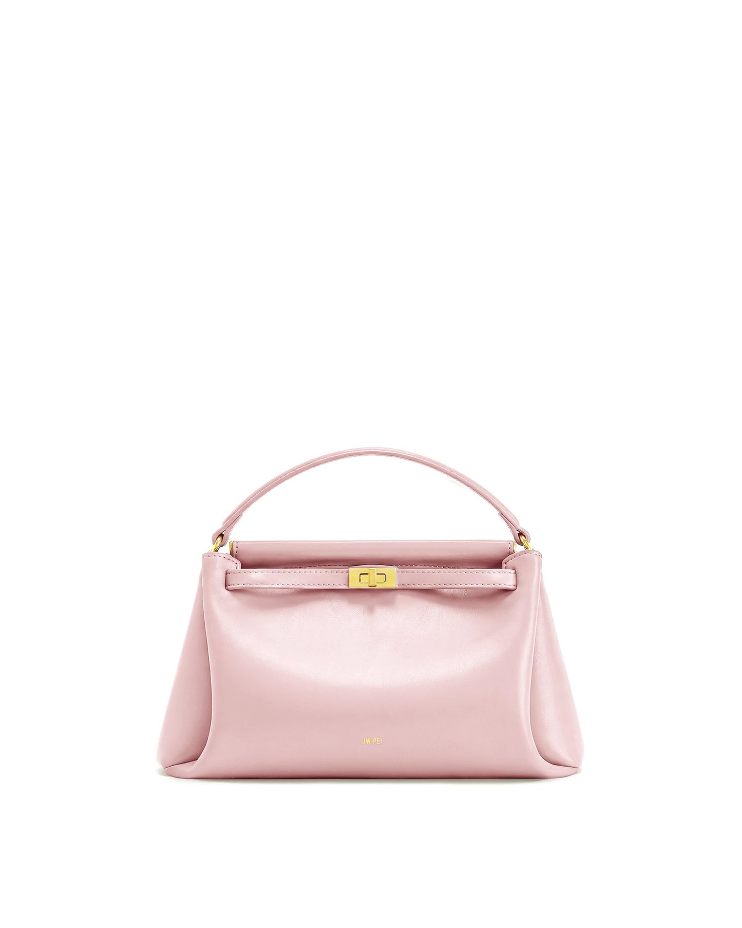 Top Handle Leather Bag With Structured Silhouette
