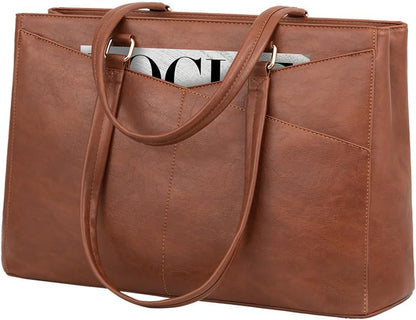 Waterproof Leather Laptop Tote Bag