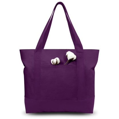 Canvas Tote Bag With External Pocket