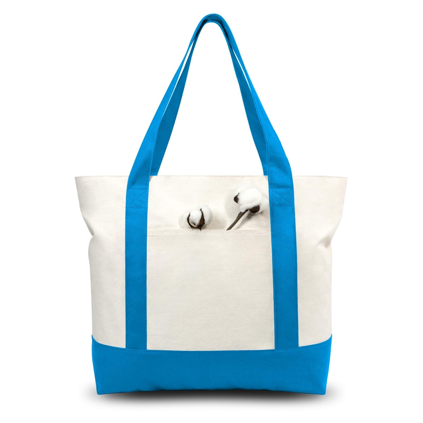 Canvas Tote Bag With External Pocket