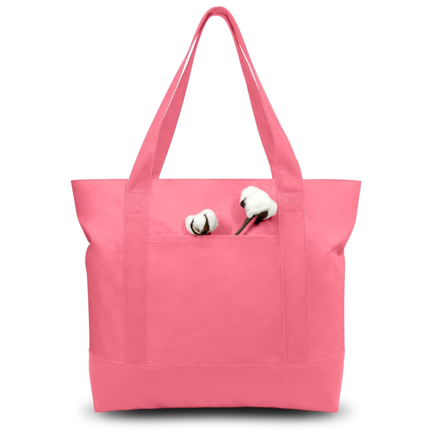 Canvas Tote Bag With External Pocket