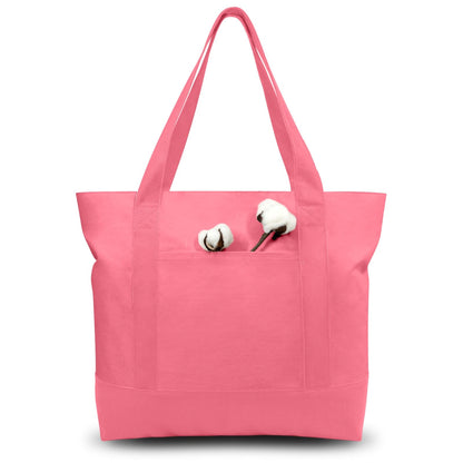 Canvas Tote Bag With External Pocket