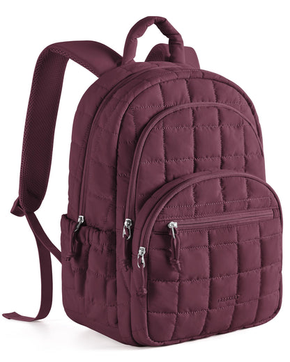Quilted Laptop Backpack With Water-Resistant Design