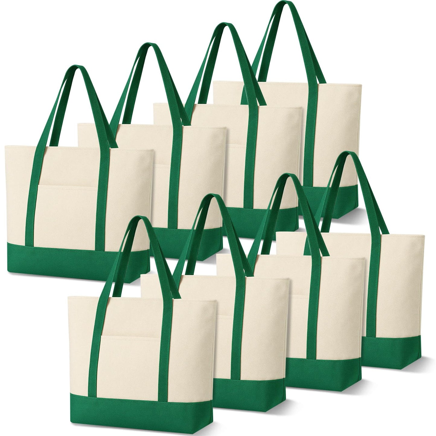 Large Canvas Tote Bag With Zip Closure