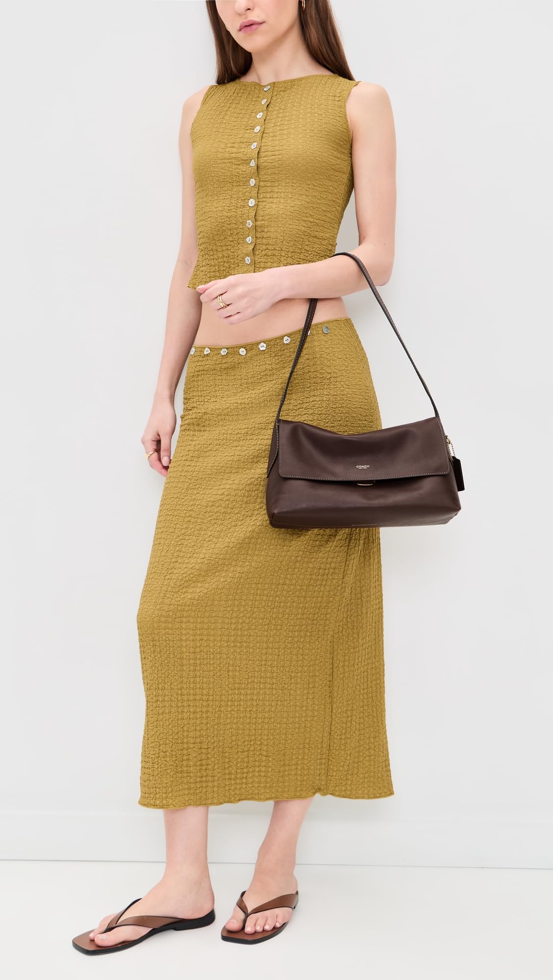 Natural Grain Leather Shoulder Bag