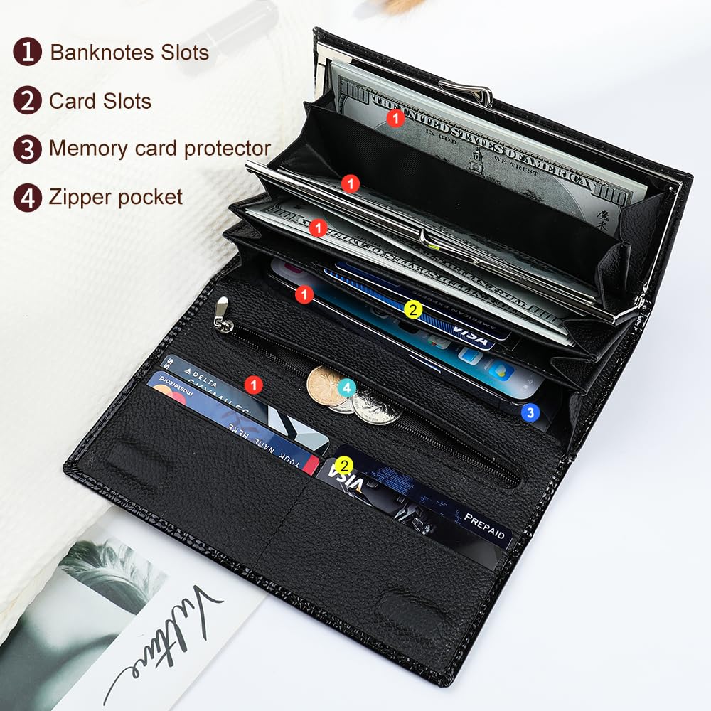 Slim Leather Trifold Wallet With Card Holder