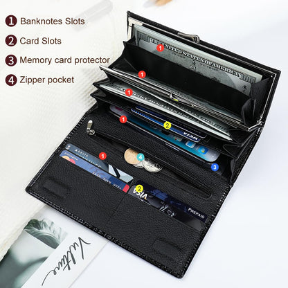 Slim Leather Trifold Wallet With Card Holder