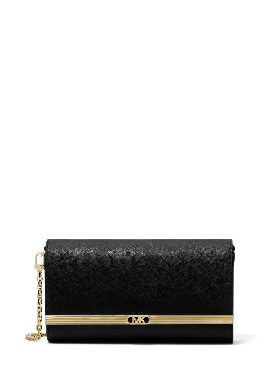 Large Leather Clutch Bag With Wrist Strap