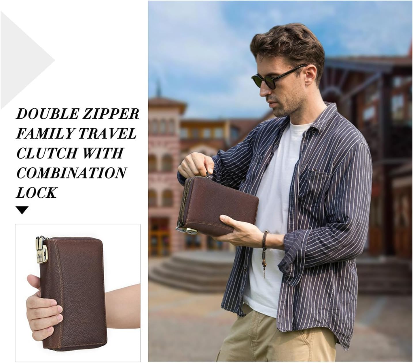 Leather Passport Travel Wallet & Phone Organizer