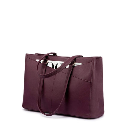 Waterproof Leather Laptop Tote Bag
