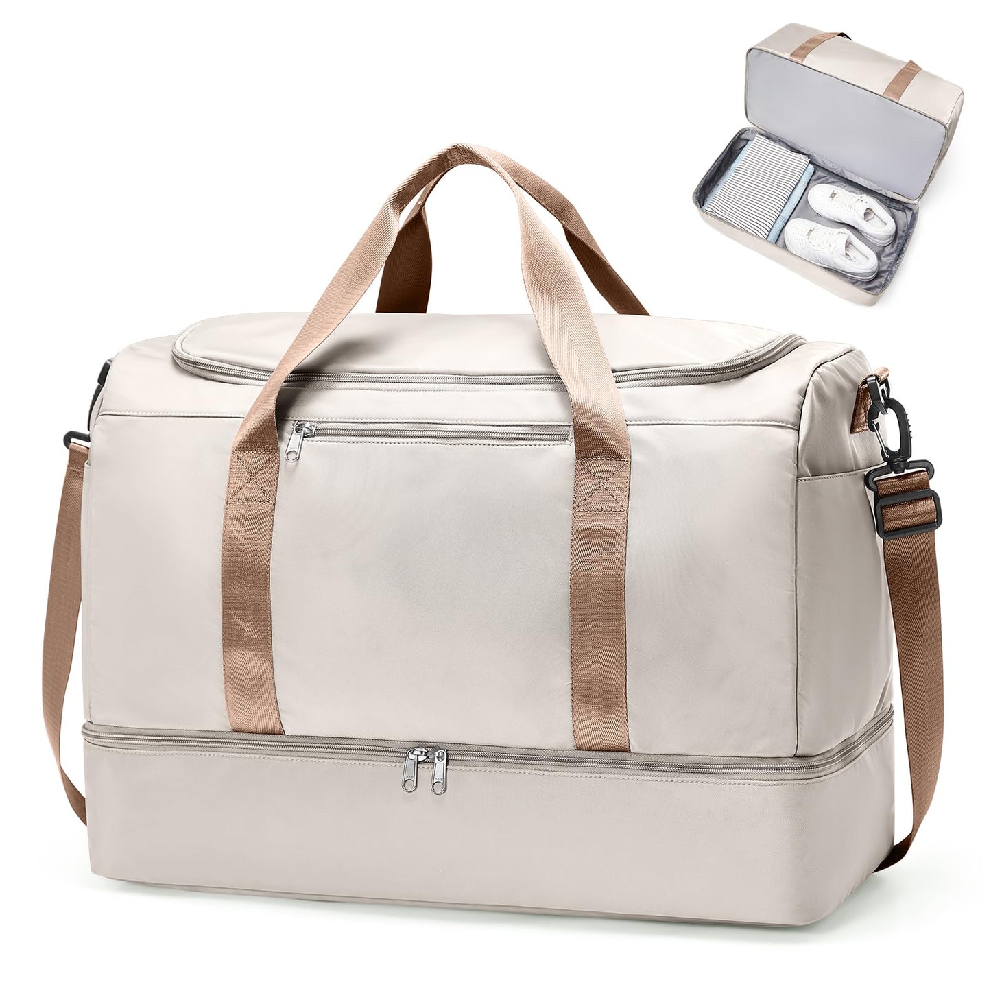 Large Weekender Travel Bag With Shoe Compartment