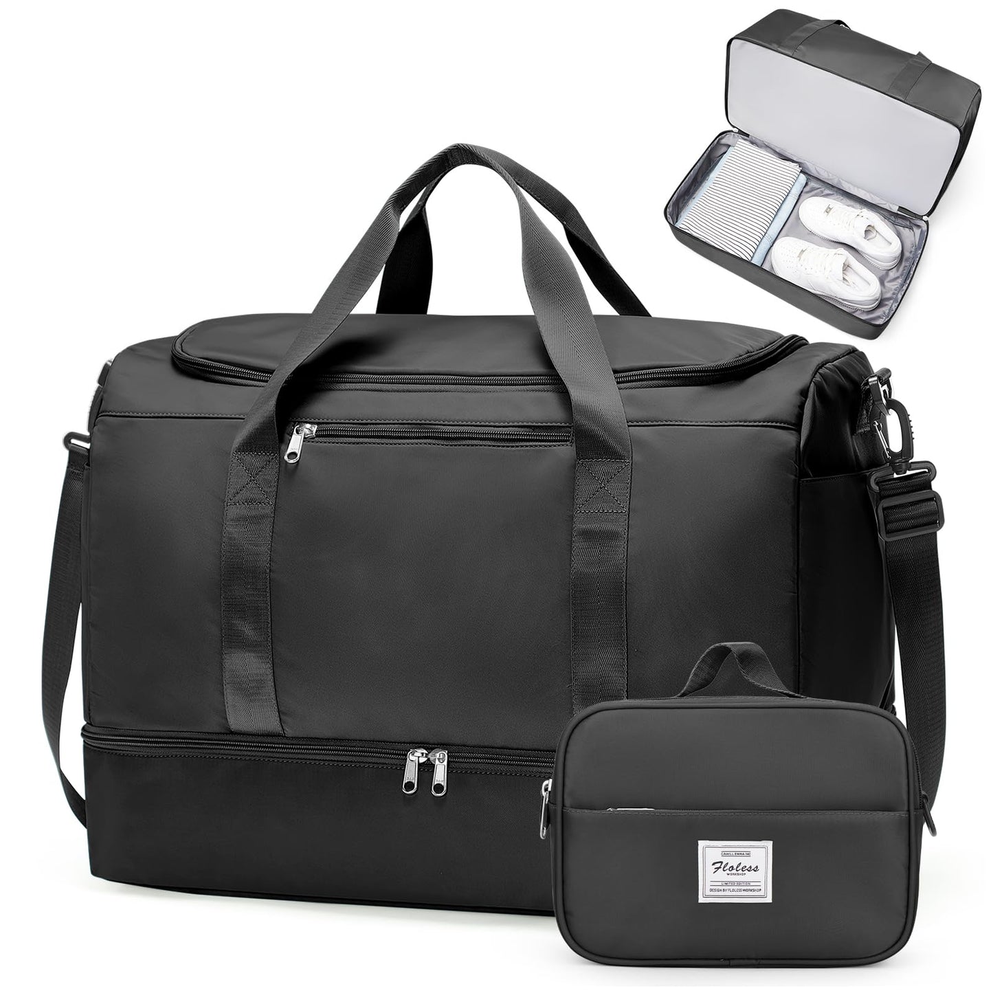 Large Weekender Travel Bag With Shoe Compartment