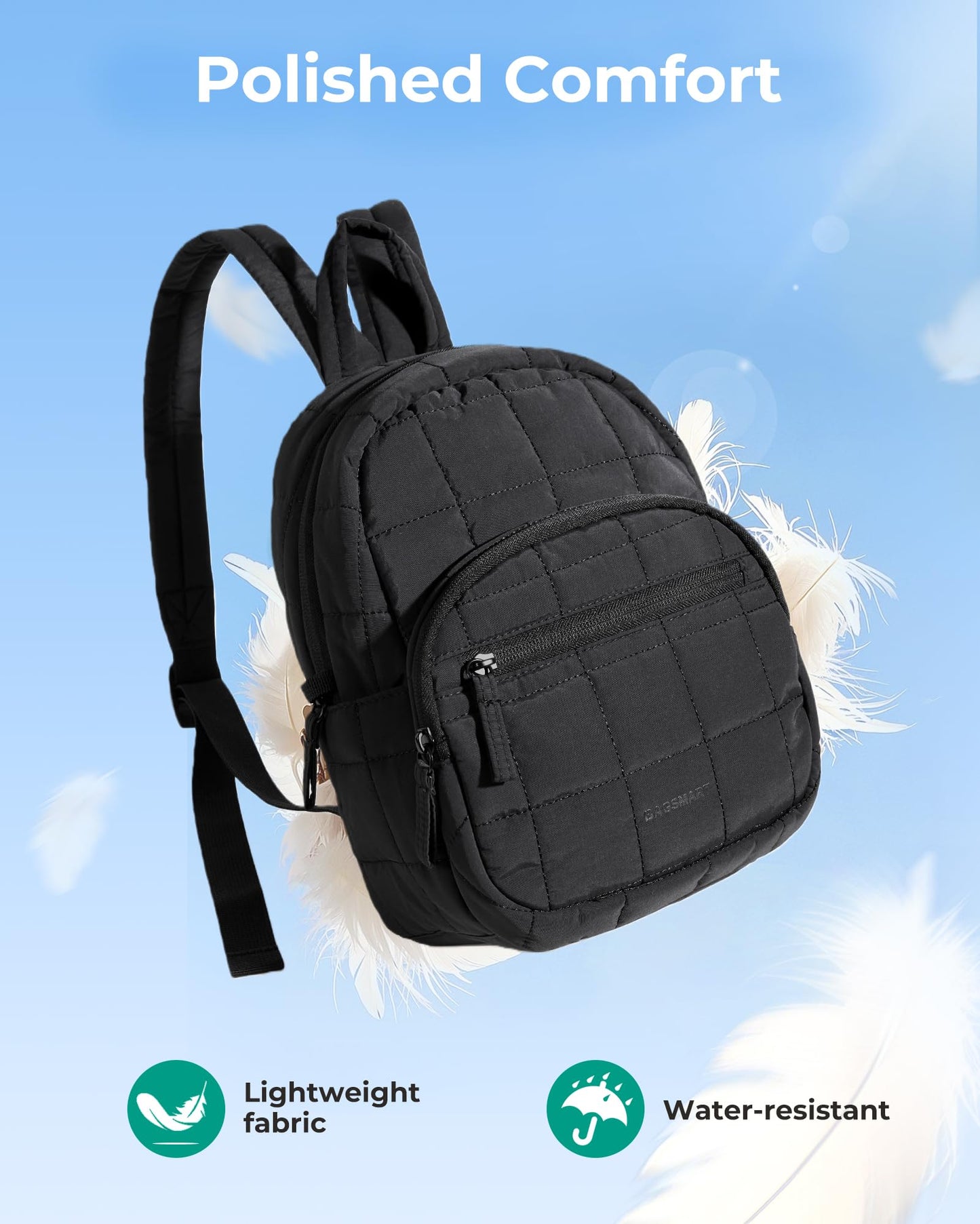 Quilted Laptop Backpack With Water-Resistant Design