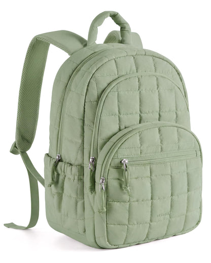 Quilted Laptop Backpack With Water-Resistant Design