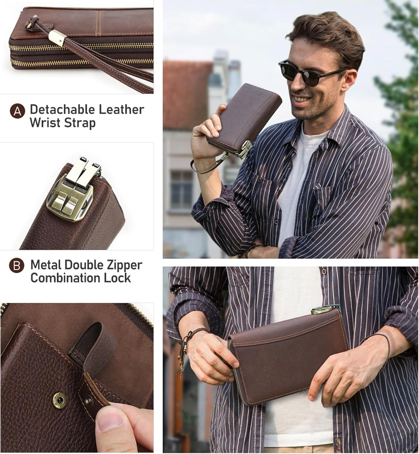 Leather Passport Travel Wallet & Phone Organizer