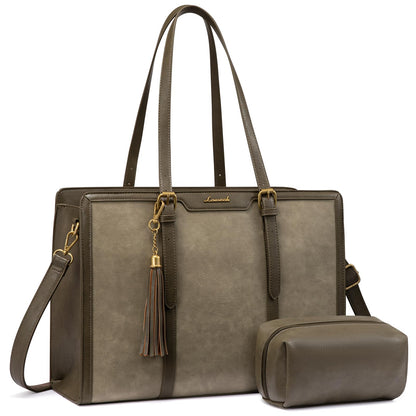 Vintage Leather Laptop Tote Bag